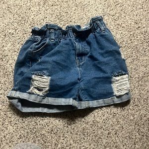 Blue short stretchy waistband